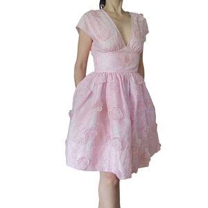 NEW Kate Spade pink lace applique dress cocktail fit flare sz.4